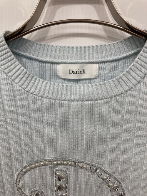 darich（ダーリッチ）Darich (ダーリッチ) DRビジューリブニットトップス ブルー サイズ:Freeの古着・服飾アイテム