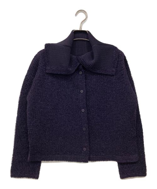 me ISSEY MIYAKE（ミーイッセイ ミヤケ）me ISSEY MIYAKE (ミーイッセイ ミヤケ) ラメカーディガン パープル サイズ:Freeの古着・服飾アイテム