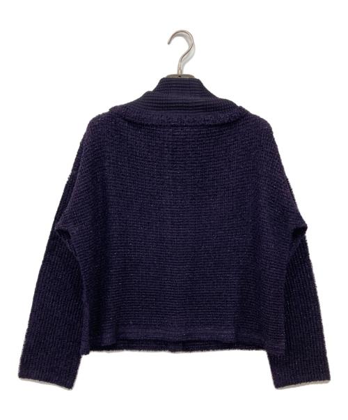 me ISSEY MIYAKE（ミーイッセイ ミヤケ）me ISSEY MIYAKE (ミーイッセイ ミヤケ) ラメカーディガン パープル サイズ:Freeの古着・服飾アイテム