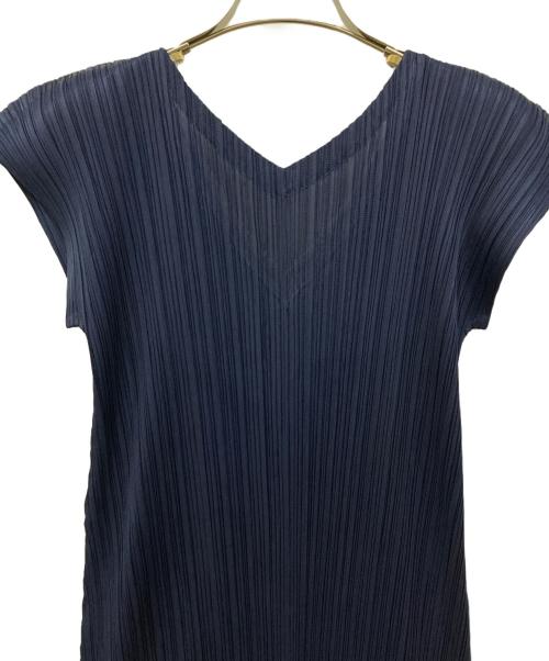 PLEATS PLEASE（プリーツプリーズ）PLEATS PLEASE (プリーツプリーズ) ノースリーブプリーツワンピース ネイビー サイズ:3の古着・服飾アイテム