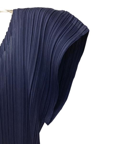 PLEATS PLEASE（プリーツプリーズ）PLEATS PLEASE (プリーツプリーズ) ノースリーブプリーツワンピース ネイビー サイズ:3の古着・服飾アイテム
