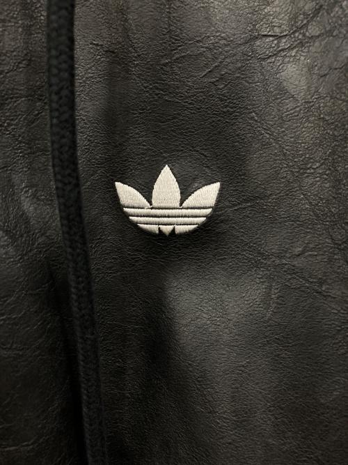 adidas（アディダス）adidas (アディダス) ビンテージ フェイクレザージャケット ブラック サイズ:Lの古着・服飾アイテム