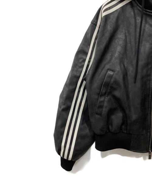 adidas（アディダス）adidas (アディダス) ビンテージ フェイクレザージャケット ブラック サイズ:Lの古着・服飾アイテム