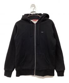 SUPREME（シュプリーム）の古着「Small Box Logo Thermal Zip Up Hoodie / スモールボックスロゴ サーマルジップアップフーディー」｜ブラック