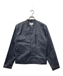 ARMANI EXCHANGE（アルマーニ エクスチェンジ）の古着「マグネットボタンライダースジャケット」｜ネイビー