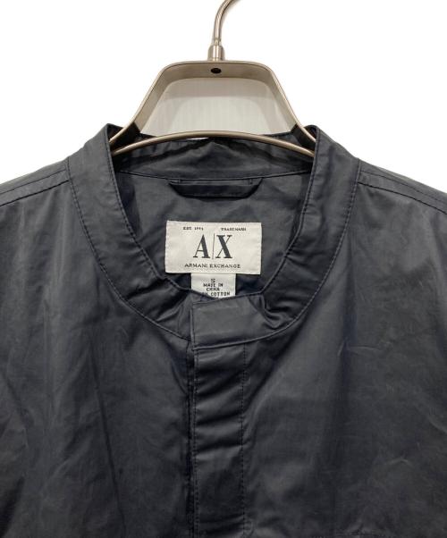 ARMANI EXCHANGE（アルマーニ エクスチェンジ）ARMANI EXCHANGE (アルマーニ エクスチェンジ) マグネットボタンライダースジャケット ネイビー サイズ:Sの古着・服飾アイテム
