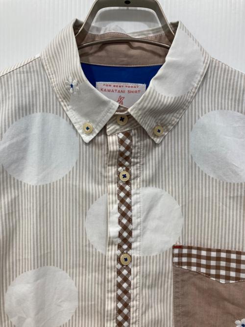 KAWATANI SHIRT（カワタニシャツ）KAWATANI SHIRT (カワタニシャツ) ボタンダウンシャツ ブラウン×ホワイト サイズ:Sの古着・服飾アイテム