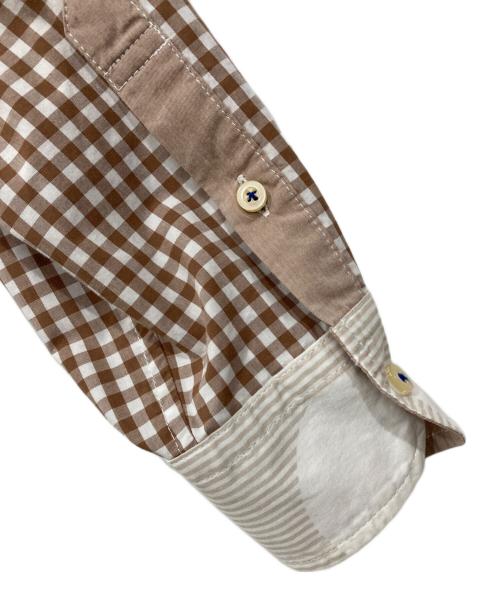 KAWATANI SHIRT（カワタニシャツ）KAWATANI SHIRT (カワタニシャツ) ボタンダウンシャツ ブラウン×ホワイト サイズ:Sの古着・服飾アイテム