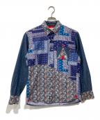 KAWATANI SHIRTカワタニシャツ）の古着「総柄シャツ」｜ブルー