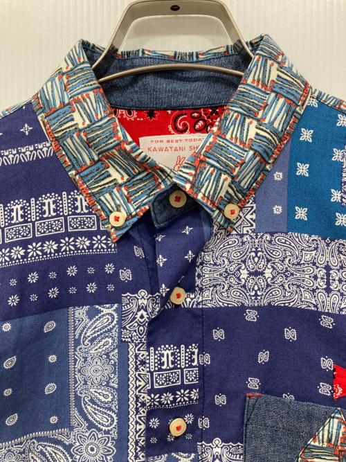 KAWATANI SHIRT（カワタニシャツ）KAWATANI SHIRT (カワタニシャツ) 総柄シャツ ブルー サイズ:Sの古着・服飾アイテム