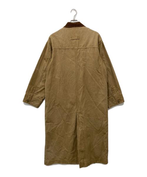 Eddie Bauer（エディーバウアー）Eddie Bauer (エディーバウアー) 襟コーデュロイ ロングコート ベージュ サイズ:Sの古着・服飾アイテム