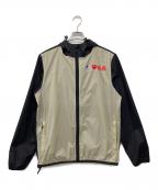 PLAY COMME des GARCONS×K-WAYプレイコムデギャルソン×ケイウェイ）の古着「フルジップナイロンジャケット」｜ブラック×ベージュ
