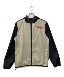 PLAY COMME des GARCONS×K-WAY（プレイコムデギャルソン×ケイウェイ）の古着「フルジップナイロンジャケット」｜ブラック×ベージュ