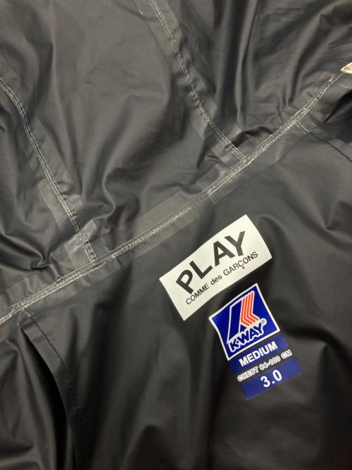 PLAY COMME des GARCONS（プレイコムデギャルソン）PLAY COMME des GARCONS (プレイコムデギャルソン) K-way (ケイウェイ) フルジップナイロンジャケット ブラック×ベージュ サイズ:Mの古着・服飾アイテム