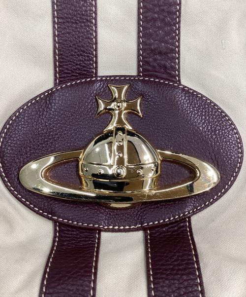 Vivienne Westwood（ヴィヴィアンウエストウッド）Vivienne Westwood (ヴィヴィアンウエストウッド) ビッグオーブ キャンバスショルダーバッグ ベージュの古着・服飾アイテム