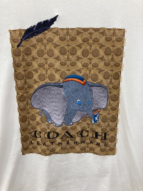 COACH（コーチ）COACH (コーチ) Disney (ディズニー) ダンボTシャツ ホワイト×ベージュ サイズ:Sの古着・服飾アイテム
