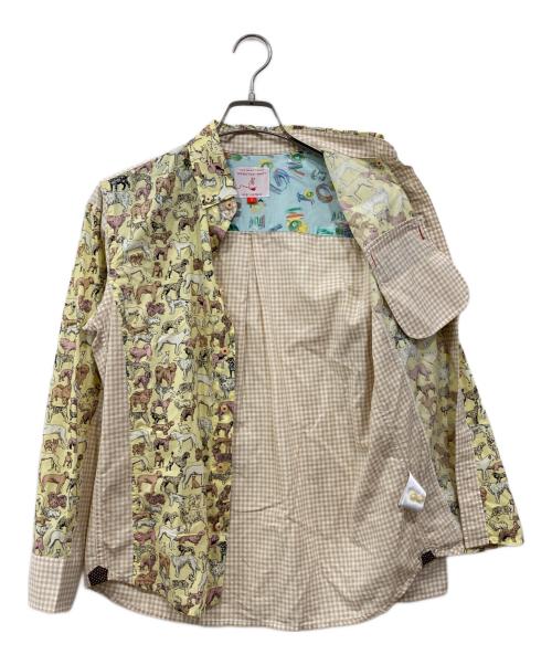 KAWATANI SHIRT（カワタニシャツ）KAWATANI SHIRT (カワタニシャツ) 総柄シャツ イエロー×ベージュ サイズ:Sの古着・服飾アイテム