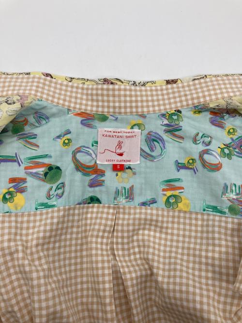KAWATANI SHIRT（カワタニシャツ）KAWATANI SHIRT (カワタニシャツ) 総柄シャツ イエロー×ベージュ サイズ:Sの古着・服飾アイテム