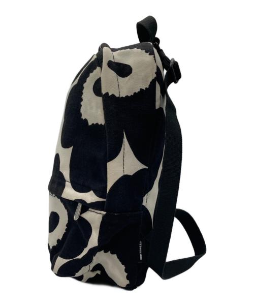 marimekko（マリメッコ）marimekko (マリメッコ) MINI EIRA ウニッコ リュック ブラック×ホワイトの古着・服飾アイテム