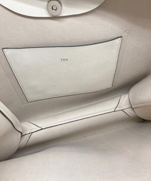 tov（トーヴ）tov (トーヴ) レザートートバッグ アイボリーの古着・服飾アイテム