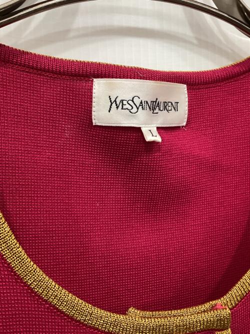 Yves Saint Laurent（イヴサンローラン）Yves Saint Laurent (イヴサンローラン) 半袖ワンピース ピンク サイズ:Lの古着・服飾アイテム