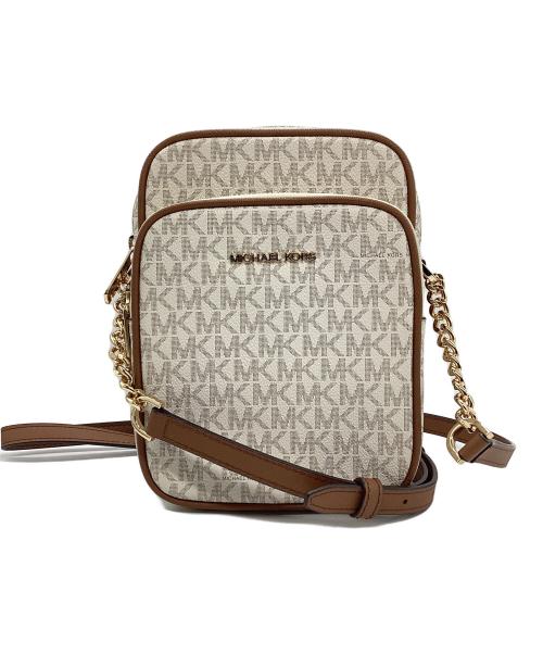 MICHAEL KORS（マイケル・コース）MICHAEL KORS (マイケル・コース) シグネチャーショルダーバッグ ホワイトの古着・服飾アイテム