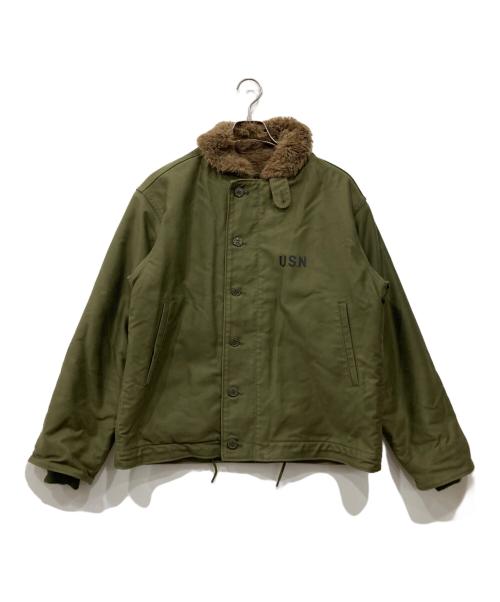 HOUSTON（ヒューストン）HOUSTON (ヒューストン) N-1デッキジャケット カーキ サイズ:40の古着・服飾アイテム