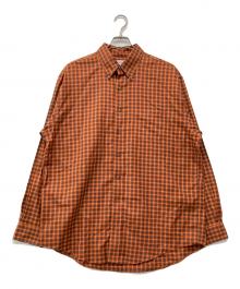 BROOKS BROTHERS（ブルックスブラザーズ）の古着「オーバーサイズチェックシャツ」｜オレンジ