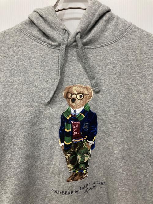 POLO RALPH LAUREN（ポロ・ラルフローレン）POLO RALPH LAUREN (ポロ・ラルフローレン) ポロベア プリントパーカー グレー サイズ:XLの古着・服飾アイテム