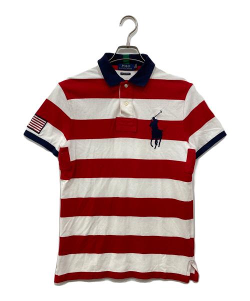 POLO RALPH LAUREN（ポロ・ラルフローレン）POLO RALPH LAUREN (ポロ・ラルフローレン) ポロシャツ レッド×ホワイト サイズ:Sの古着・服飾アイテム