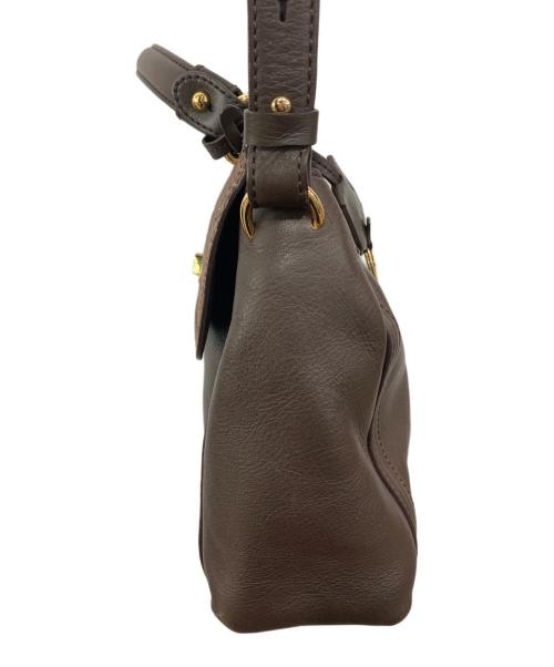 MCM（エムシーエム）MCM (エムシーエム) 2WAYクロコ型押しレザーバッグ ブラウンの古着・服飾アイテム