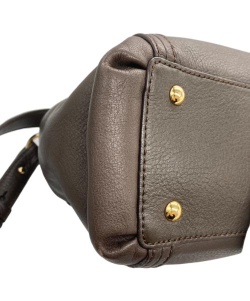 MCM（エムシーエム）MCM (エムシーエム) 2WAYクロコ型押しレザーバッグ ブラウンの古着・服飾アイテム
