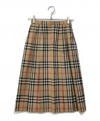Burberry'sバーバリー）の古着「ノバチェックプリーツスカート」｜ベージュ