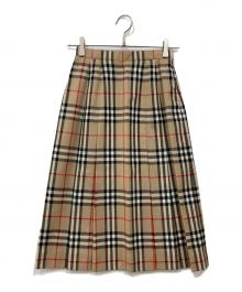Burberry's（バーバリー）の古着「ノバチェックプリーツスカート」｜ベージュ