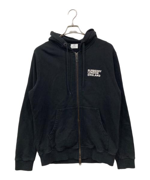 BURBERRY（バーバリー）BURBERRY (バーバリー) LOVE ロゴ プリント コットン フーデッドトップ ブラック サイズ:Sの古着・服飾アイテム