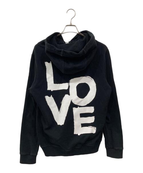 BURBERRY（バーバリー）BURBERRY (バーバリー) LOVE ロゴ プリント コットン フーデッドトップ ブラック サイズ:Sの古着・服飾アイテム