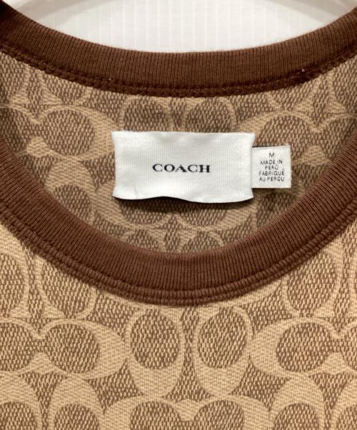COACH（コーチ）COACH (コーチ) モノグラムTシャツ ブラウン サイズ:Mの古着・服飾アイテム