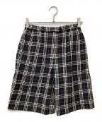 Burberry'sバーバリー）の古着「チェックハーフパンツ」｜ブラック