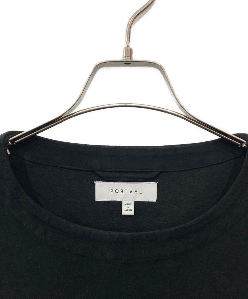 PORTVEL（ポートヴェル）PORTVEL (ポートヴェル) スウェード調ポケットカットソー ブラック サイズ:1の古着・服飾アイテム