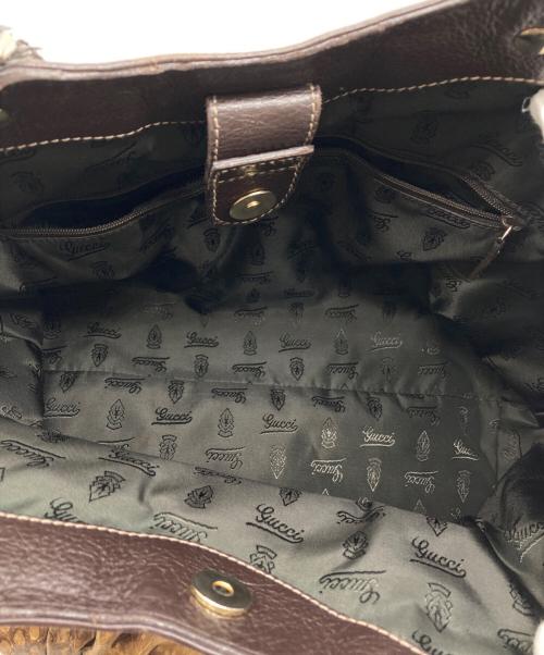 GUCCI（グッチ）GUCCI (グッチ) スーキートートバッグ ブラウン×ベージュの古着・服飾アイテム