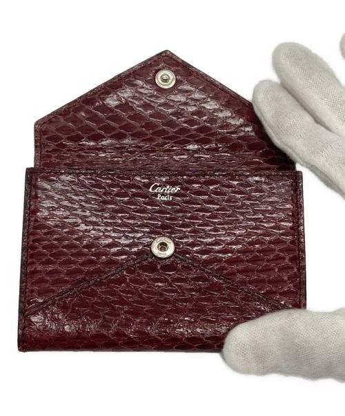 Cartier（カルティエ）Cartier (カルティエ) パイソンカードケース レッドの古着・服飾アイテム