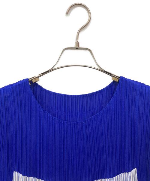 PLEATS PLEASE（プリーツプリーズ）PLEATS PLEASE (プリーツプリーズ) ドッキングノースリーブワンピース ブルー サイズ:5の古着・服飾アイテム