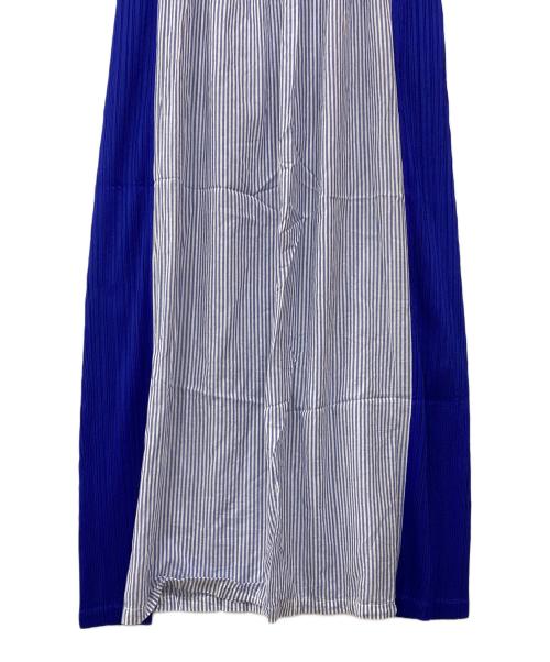 PLEATS PLEASE（プリーツプリーズ）PLEATS PLEASE (プリーツプリーズ) ドッキングノースリーブワンピース ブルー サイズ:5の古着・服飾アイテム