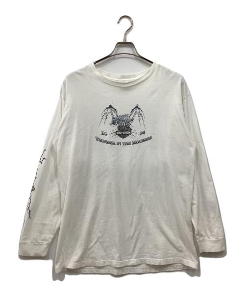 HARLEY-DAVIDSON（ハーレーダビッドソン）HARLEY-DAVIDSON (ハーレーダビッドソン) プリントカットソー ホワイト サイズ:Lの古着・服飾アイテム