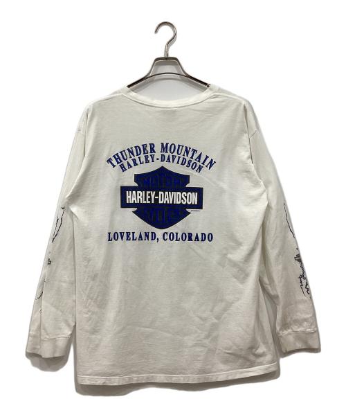 HARLEY-DAVIDSON（ハーレーダビッドソン）HARLEY-DAVIDSON (ハーレーダビッドソン) プリントカットソー ホワイト サイズ:Lの古着・服飾アイテム