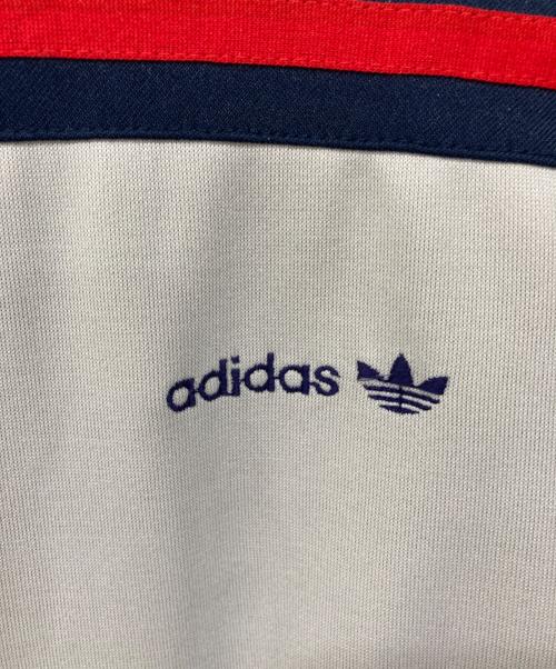 adidas（アディダス）adidas (アディダス) トラックジャケット グレー×ネイビー サイズ:Mの古着・服飾アイテム