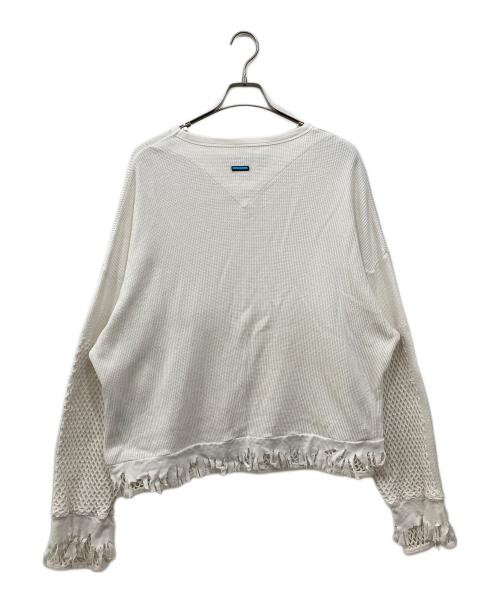 MUSE（ミューズ）MUSE (ミューズ) ワッフルメッシュ ロングスリーブカットソー ホワイト サイズ:1の古着・服飾アイテム
