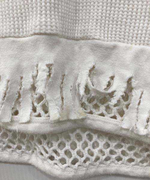 MUSE（ミューズ）MUSE (ミューズ) ワッフルメッシュ ロングスリーブカットソー ホワイト サイズ:1の古着・服飾アイテム