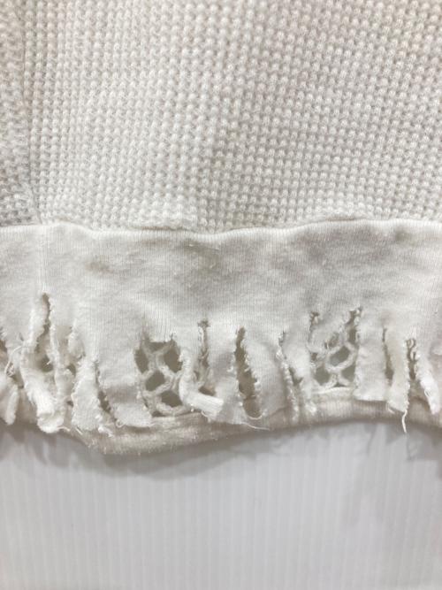 MUSE（ミューズ）MUSE (ミューズ) ワッフルメッシュ ロングスリーブカットソー ホワイト サイズ:1の古着・服飾アイテム