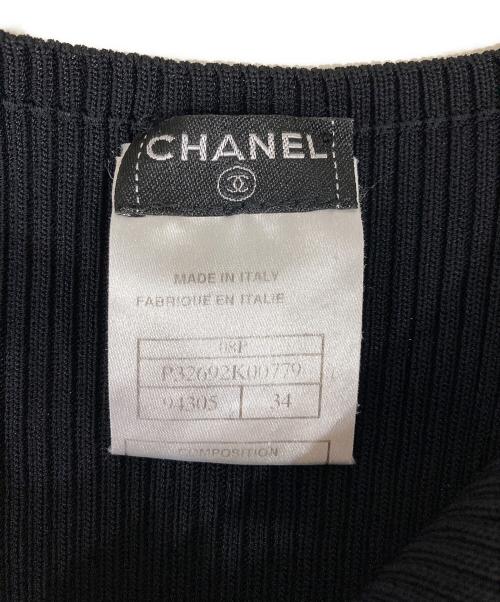 CHANEL（シャネル）CHANEL (シャネル) CCロゴニットワンピース ブラック サイズ:34の古着・服飾アイテム